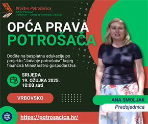 Slika: Najava edukacije „Opća prava potrošača“